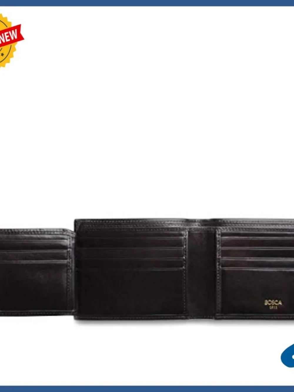 Men's Italian Leather Bifold Wallet with ID Window and 11 Card Slots